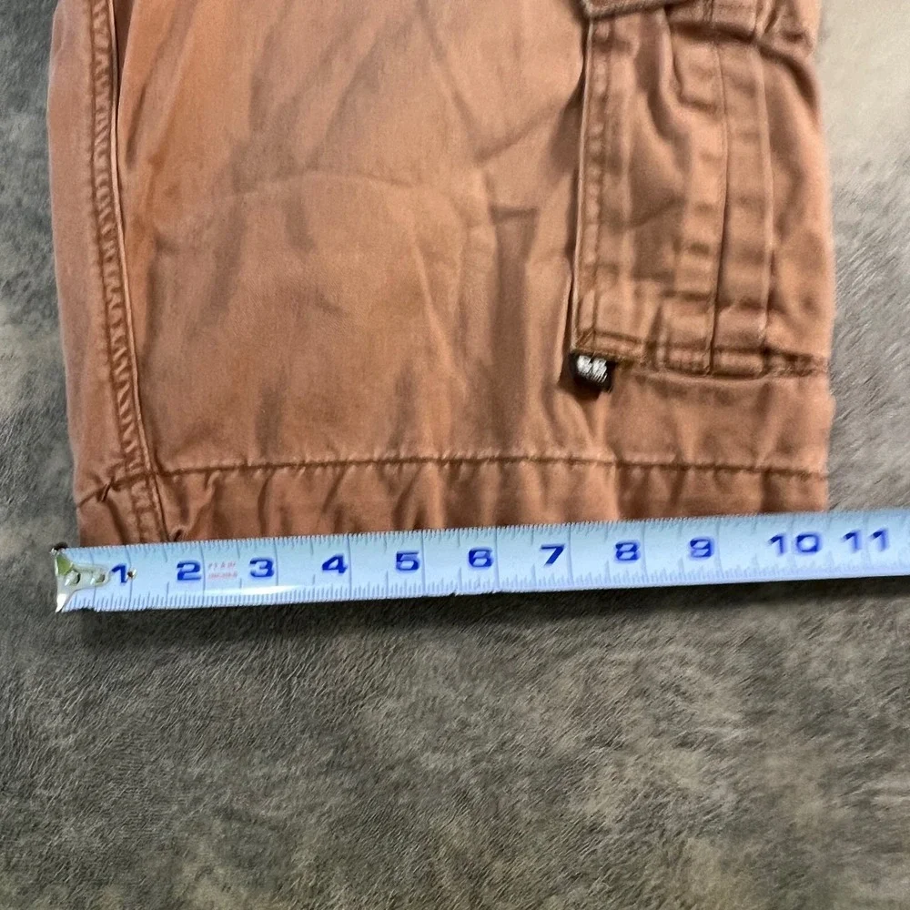 Bugle Boy Cargo Shorts Mens 30 Brown Leather Cotton Utility Multi Pocket Vintage